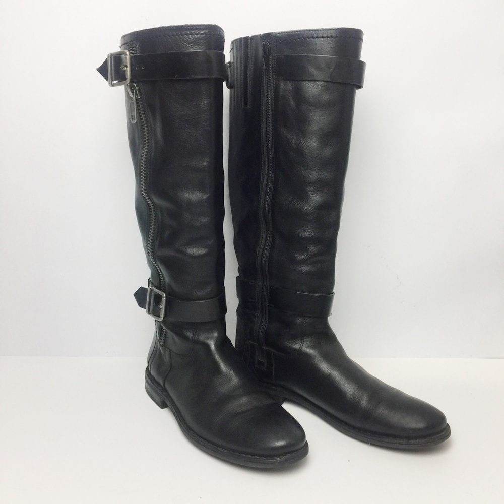 Marc Fisher MF-Keyon Black Leather Riding Boot 9.5